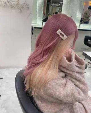 ミディアム カラー ヘアアレンジ 🫧モテる💗ダメー ジレスハイトーン🫧のヘアスタイル