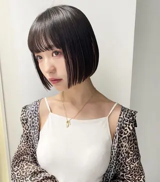 ショート カラー ヘアアレンジ レイヤーカット/ボブ 似合わせ/透明感カラのヘアスタイル