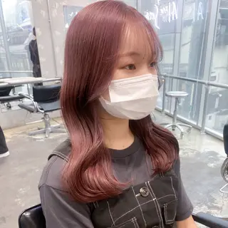 セミロング カラー ヘアアレンジ 🎀モテ暖色× エクステ🎀あかりのヘアスタイル