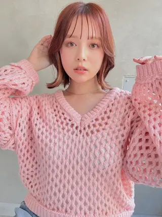 ミディアム カラー 似合わせベージュ 🍯ayumi🍯のヘアスタイル
