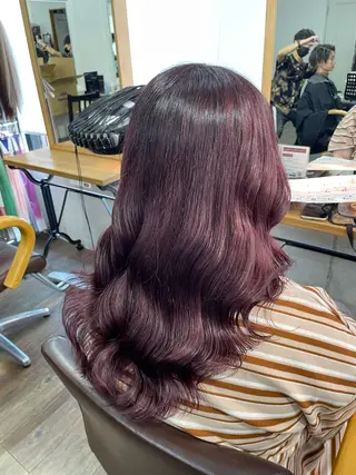 セミロング 横浜🦋ハイトーン 🫐シャドウルーツのヘアスタイル
