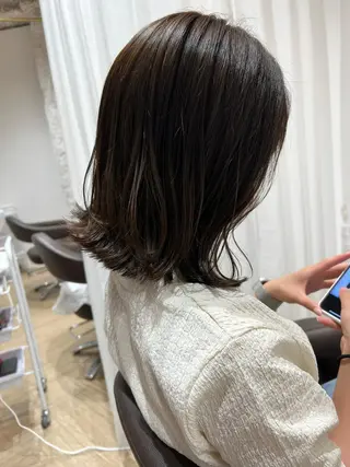 ミディアム 白髪ぼかし/髪質改善 梅原響輝のヘアスタイル