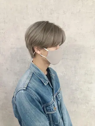 ショート カラー パーマ ヘアアレンジ メンズ キッズ ネイル マツエク・マツパ エビスザキレン／メン ズ／心斎橋🌳のヘアスタイル