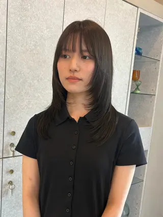 セミロング カラー 🎀レイヤーカット 韓国ヘア🎀maiのヘアスタイル