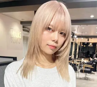 ミディアム カラー トウマ｜色落ちまで可 愛いハイトーン✨横浜のヘアスタイル