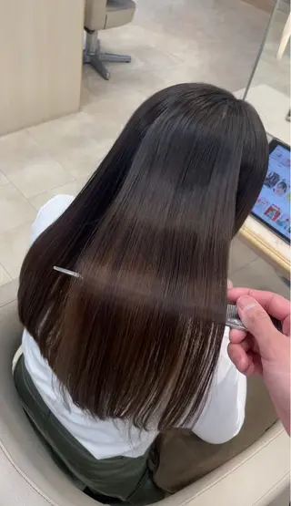 ロング シャドウパーマ／骨格 矯正カット　トモキのヘアスタイル