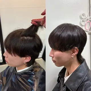 ショート パーマ メンズ 韓国メンズヘア/ 毛流れヘア　須田龍世のヘアスタイル
