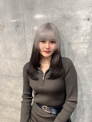 カラー はなえ/ブリーチ/複 雑履歴修正のヘアスタイル