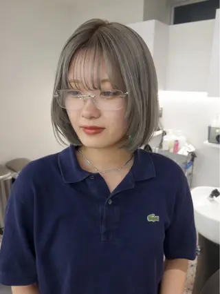 カラー リン🔔ボブ cut 柔らかベージュ🤎のヘアスタイル