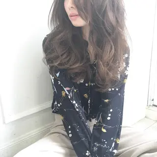 ロング カラー パーマ ヘアアレンジ ◆感動口コミ/最小顔 理論カット◆森口 峻のヘアスタイル