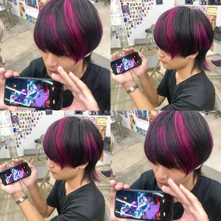 ショート カラー 推しカラー✨ オタク美容師ユウカのヘアスタイル