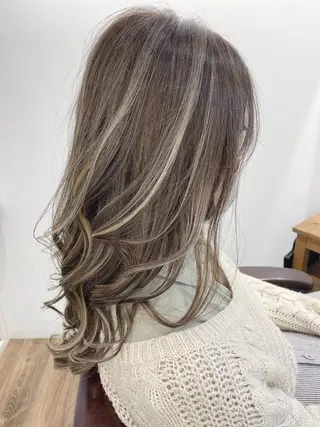 ロング カラー ハイライト⭐️上野 高広のヘアスタイル
