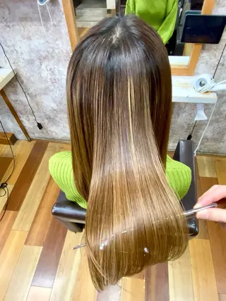 セミロング ウエチ シオミ 金沢文庫のヘアスタイル