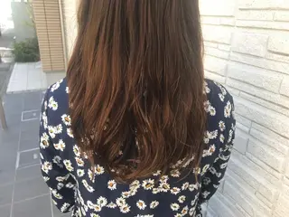 セミロング パーマ 暖色カラー🍊 ボブ🌿顔周りcutのヘアスタイル