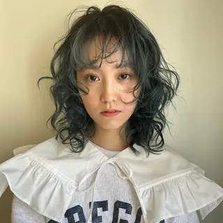 ミディアム カラー 田中 樹奈のヘアスタイル