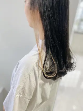 セミロング カラー 新井 広之のヘアスタイル