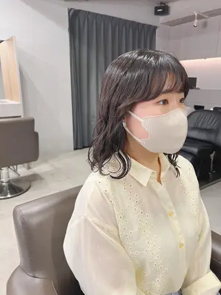 ミディアム パーマ ボブパーマコテ巻き風 パーマNo1深江秀平のヘアスタイル