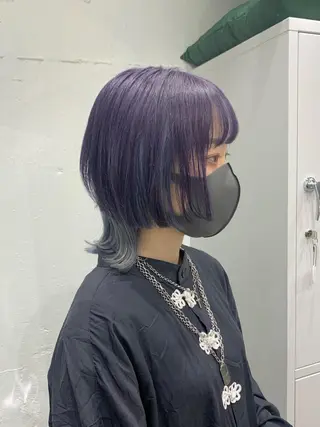 ミディアム カラー ヘアアレンジ 憧れの艶ハイトーンへ 🌙サイダサキのヘアスタイル