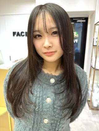 ロング 韓国レイヤー 🎀ダブルカラーのヘアスタイル