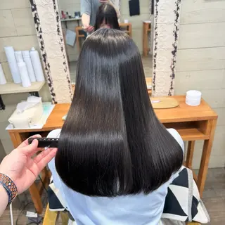 セミロング 髪質改善/縮毛矯正/ 超高濃度水素ケアのヘアスタイル