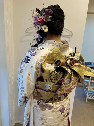 セミロング ヘアアレンジ アミオーガニック カラーのヘアスタイル