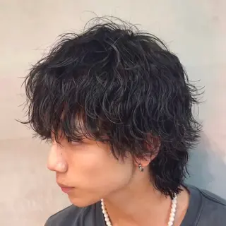 セミロング パーマ ヘアアレンジ メンズ fifth 石川 凪のヘアスタイル