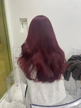 ロング カラー 韓国風艶髪🎀 暖色カラー🤍のヘアスタイル