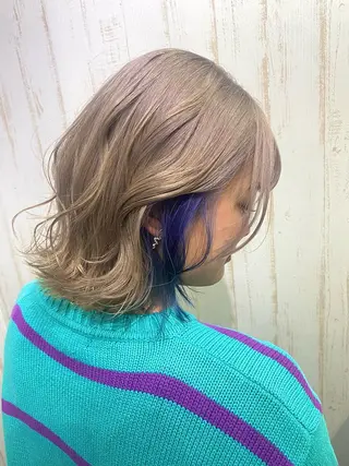 ミディアム カラー 桑原 由理のヘアスタイル