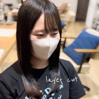 ミディアム ★韓国トレンドカット ★むなかたももかのヘアスタイル