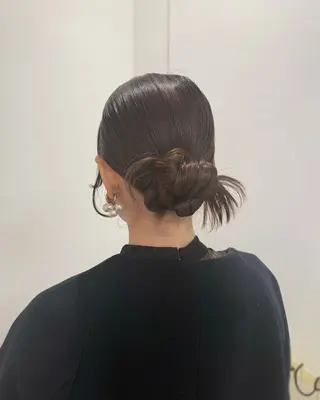 ミディアム カラー ヘアアレンジ 縮毛矯正+モテカラー 🎀✨MIHOのヘアスタイル