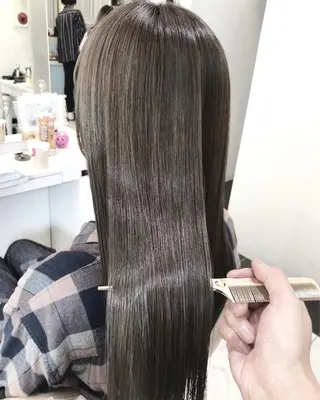 セミロング 三箇島陽香/髪質改善 クロスパーマ縮毛矯正のヘアスタイル