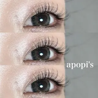 セミロング カラー パーマ ヘアアレンジ メンズ キッズ ネイル マツエク・マツパ アイブロウ 真夜中のまつ毛屋さん APOPI'Sのマツエク・マツパデザイン