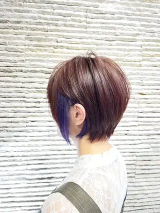 ショート メンズカット デザインカラーのヘアスタイル