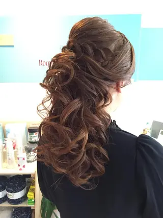 ショート ミディアム セミロング ロング パーマ ヘアアレンジ 早朝✨ヘアセット 着付け/清水玲歌のヘアスタイル