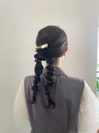 セミロング ヘアアレンジ Kazaoka Saraのヘアスタイル