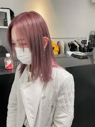 セミロング カラー ヘアアレンジ 艶ハイトーン/ヘア アレンジAYAKAのヘアスタイル
