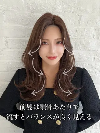 セミロング 映える顔まわり/前髪 特化 💗 ユキマのヘアスタイル