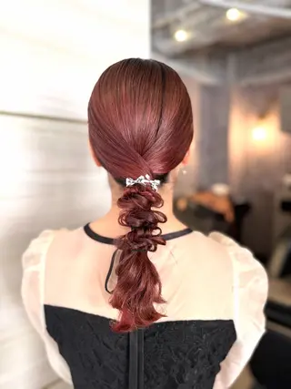 セミロング ヘアアレンジ 🩶鈴木茉奈🩶艶髪 /透明感/暖色カラーのヘアスタイル