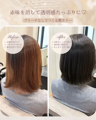 ショート カラー 🎀透明感ナチュラル ガーリー🎀yuhiのヘアスタイル
