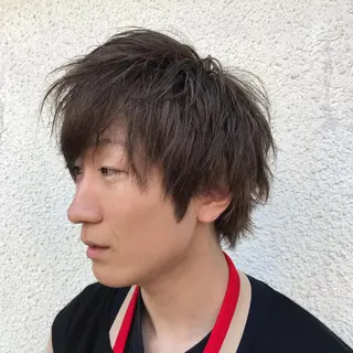 ショート カラー パーマ メンズ ニュアンスパーマ/ レイヤー/茶屋町のヘアスタイル