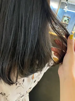 ミディアム カラー ヘアアレンジ メンズ キッズ マツエク・マツパ アイブロウ 透明感カラー🤎 ゆりのヘアスタイル