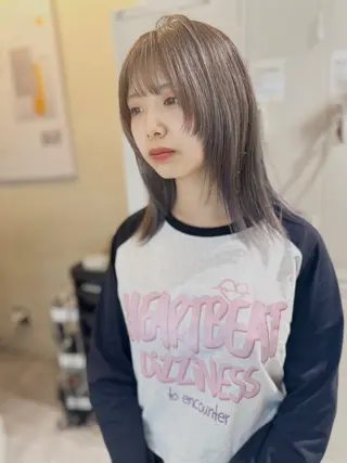 ミディアム カラー opus 店長大和 レイヤー/赤み消しのヘアスタイル