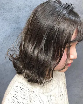 ミディアム カラー ヘアアレンジ メンズ キッズ ネイル マツエク・マツパ 透明感カラー🤎 ゆりのヘアスタイル