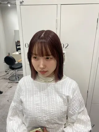 ミディアム カラー ヘアアレンジ ボブ /ニュアンス/ satomi🧸💖のヘアスタイル