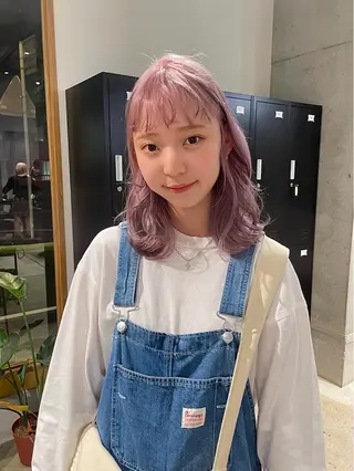 セミロング カラー 名古屋ハイトーン/ 🐶ブリーチ専門店のヘアスタイル