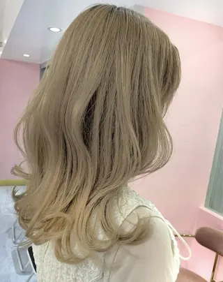 セミロング ヘアアレンジ レイヤー/髪質改善 縮毛/ハッシュカットのヘアスタイル