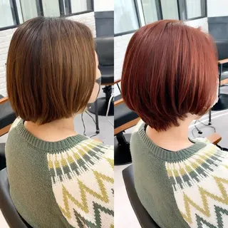 ミディアム カラー パーマ ヘアアレンジ メンズ キッズ ネイル マツエク・マツパ アイブロウ レイヤーカット 🌿透け感カラーのヘアスタイル