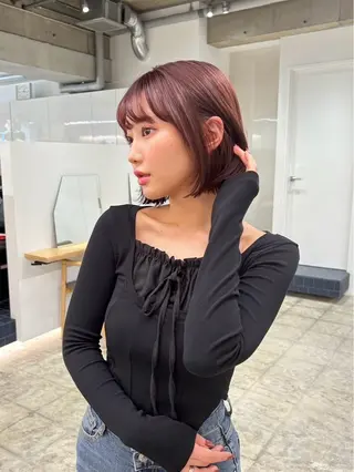 ミディアム 🎀クロスパーマ／ ボブ🎀MOMONAのヘアスタイル