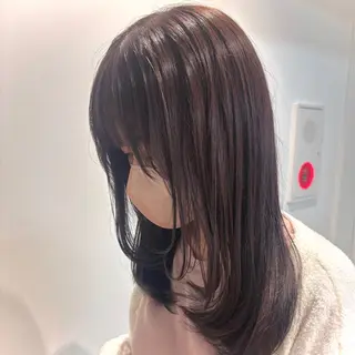 セミロング カラー かどた はるなのヘアスタイル