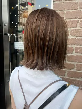 ミディアム カラー パーマ ヘアアレンジ メンズ キッズ ネイル マツエク・マツパ アイブロウ 久木原 ゆりのヘアスタイル